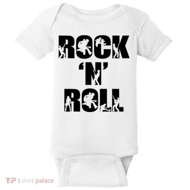 Rock N Roll Music Nothing But Rock & Roll 70S 80 90S Retro Baby Bodysuit