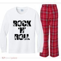 Rock N Roll Music Nothing But Rock & Roll 70S 80 90S Retro Kids Long Sleeve Plaid Pajama Set thumb 0