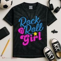 Rock N Roll Girl Cute Gift Kids Tie-Dye T-Shirt thumb 2