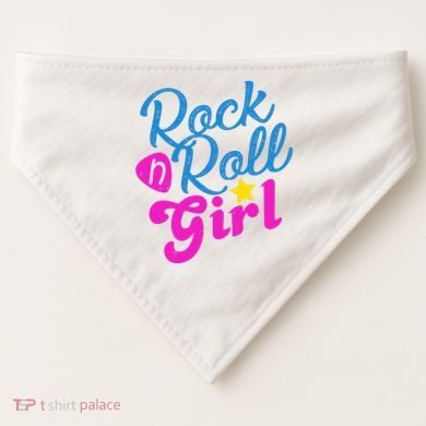 Rock N Roll Girl Cute Gift USA-Made Doggie Bandana