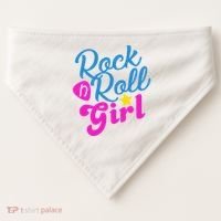 Rock N Roll Girl Cute Gift USA-Made Doggie Bandana thumb 0