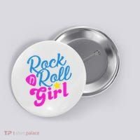 Rock N Roll Girl Cute Gift Button thumb 0