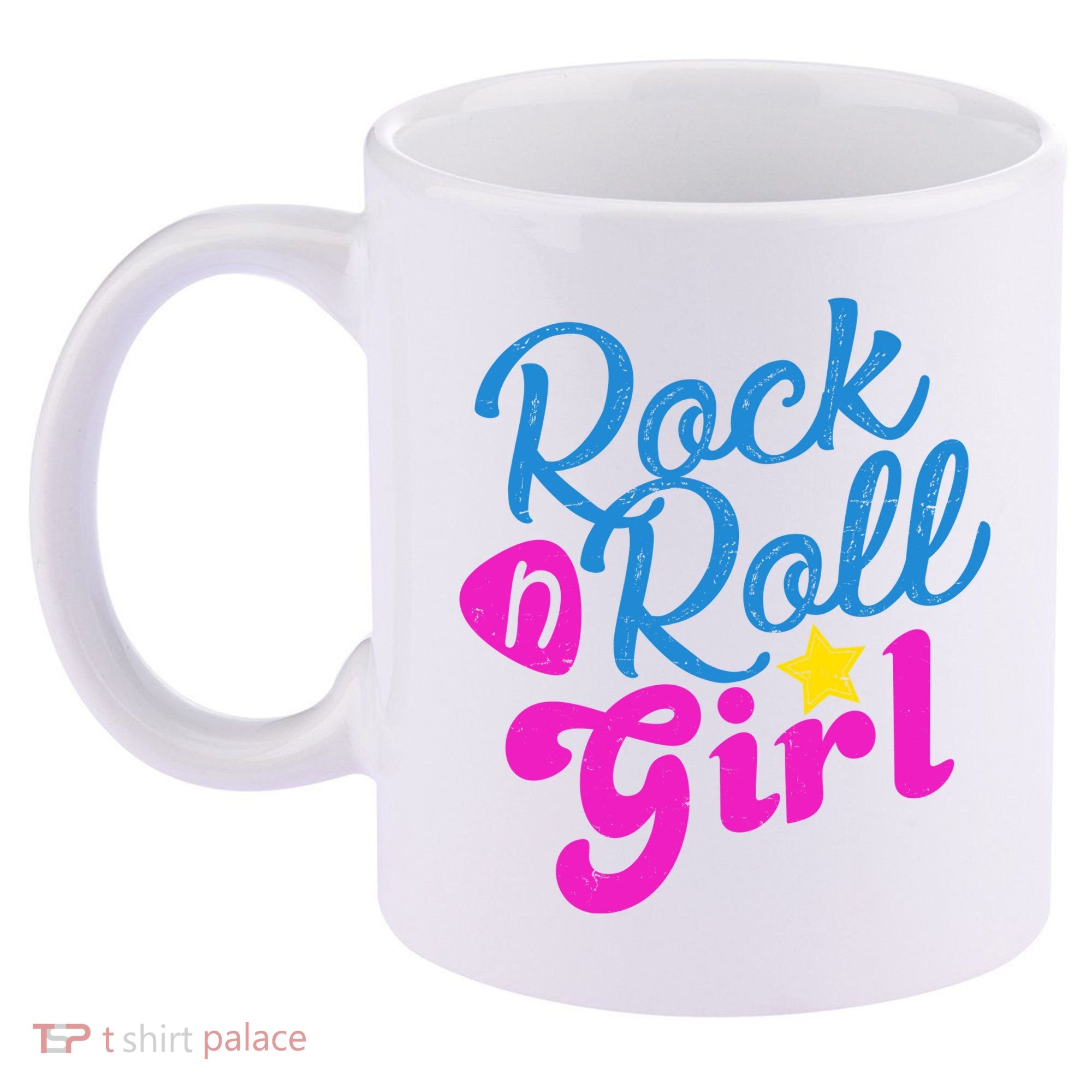 Rock N Roll Girl Cute Gift 11oz C Handle Ceramic Mug