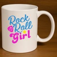 Rock N Roll Girl Cute Gift 11oz C Handle Ceramic Mug thumb 3