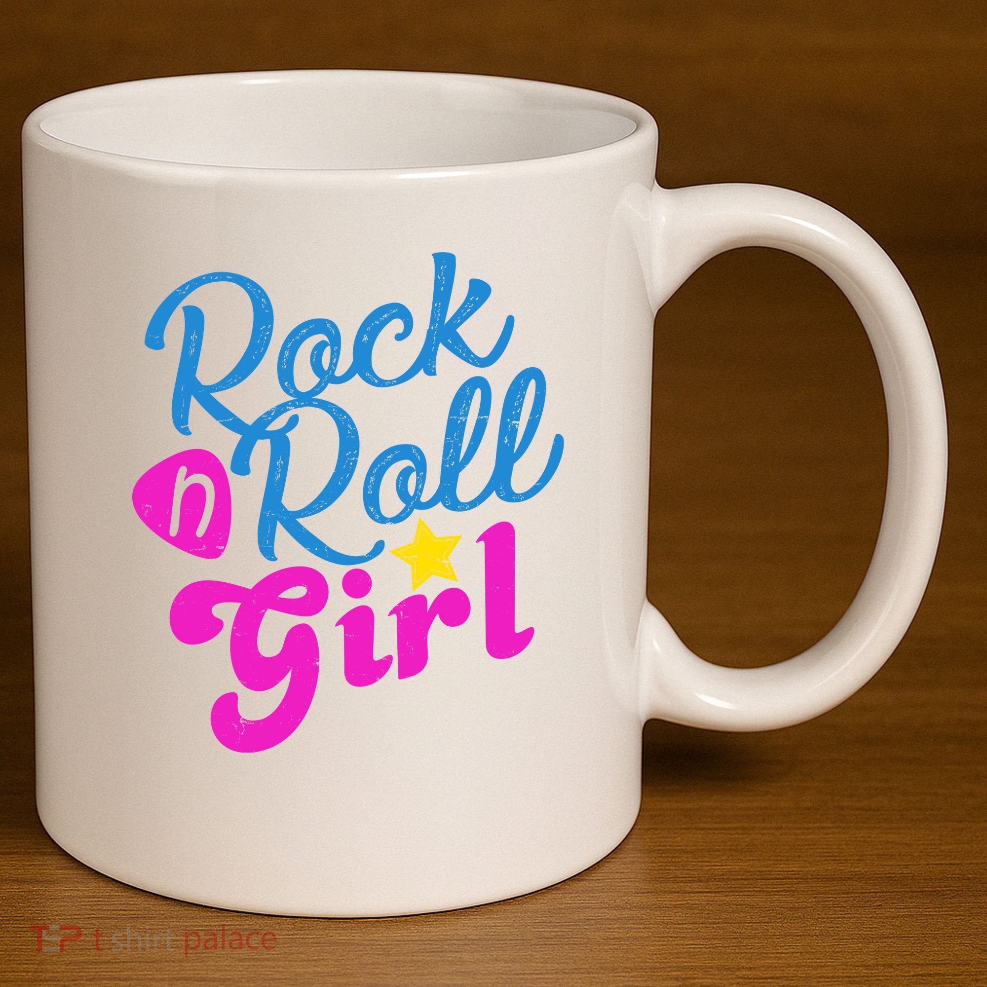 Rock N Roll Girl Cute Gift 11oz C Handle Ceramic Mug