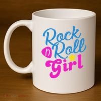 Rock N Roll Girl Cute Gift 11oz C Handle Ceramic Mug thumb 4