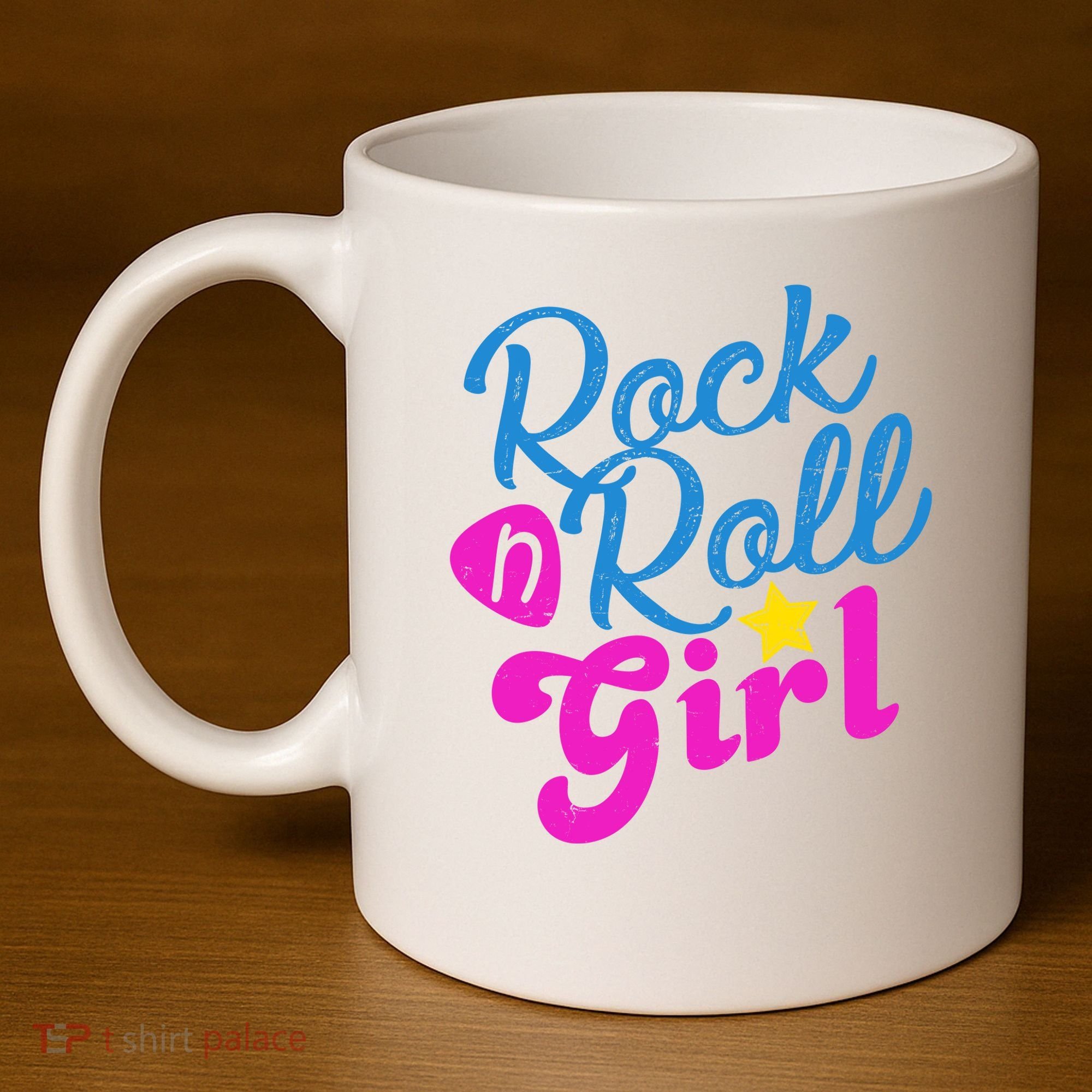 Rock N Roll Girl Cute Gift 11oz C Handle Ceramic Mug