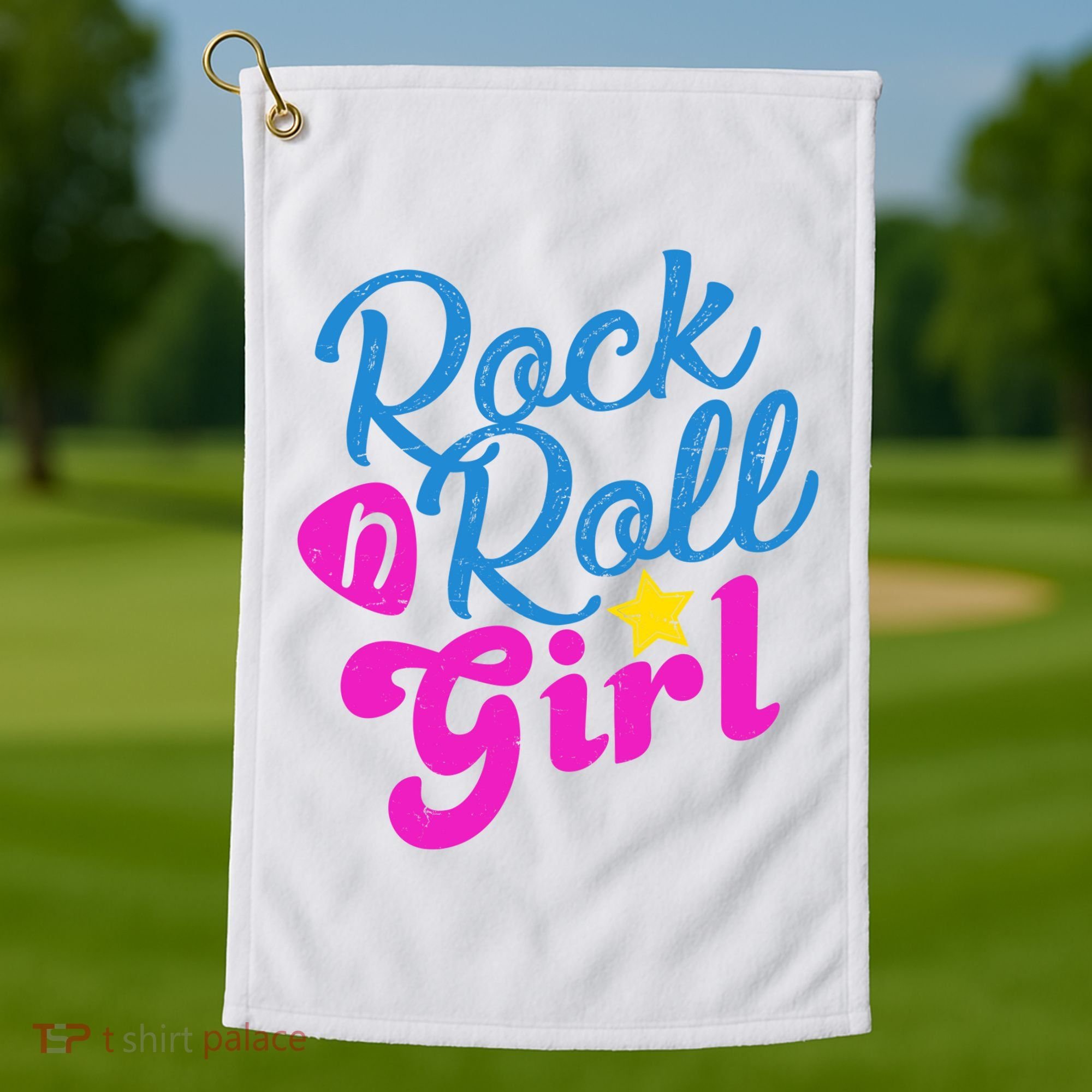 Rock N Roll Girl Cute Gift Golf Towel