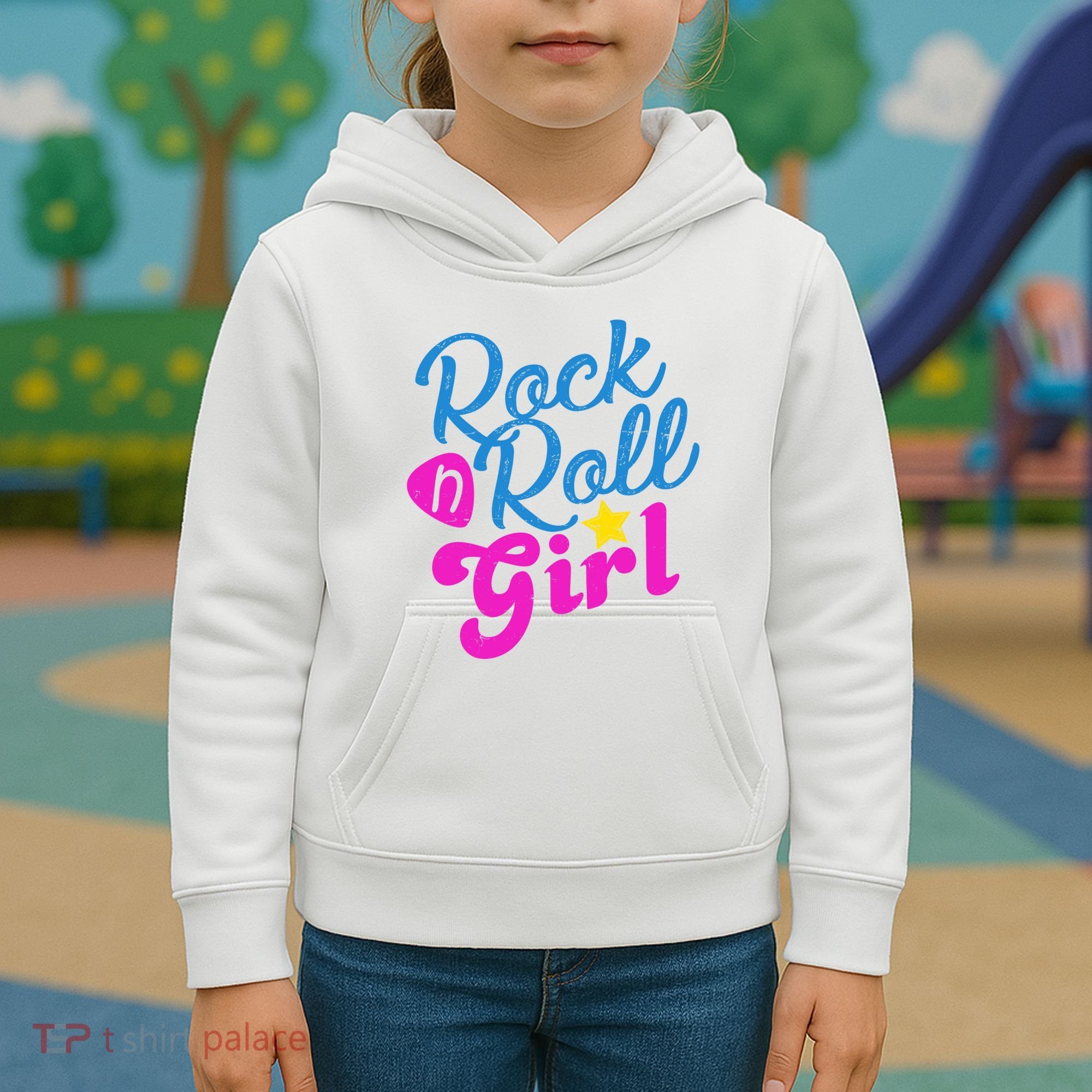 Rock N Roll Girl Cute Gift Kids Hoodie