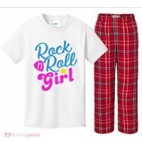 Rock N Roll Girl Cute Gift Kids Plaid Pajama Set thumb 0