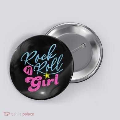 Rock N Roll Girl Purple Darla Button
