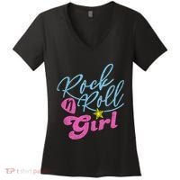 Rock N Roll Girl Purple Darla Women's V-Neck T-Shirt thumb 0