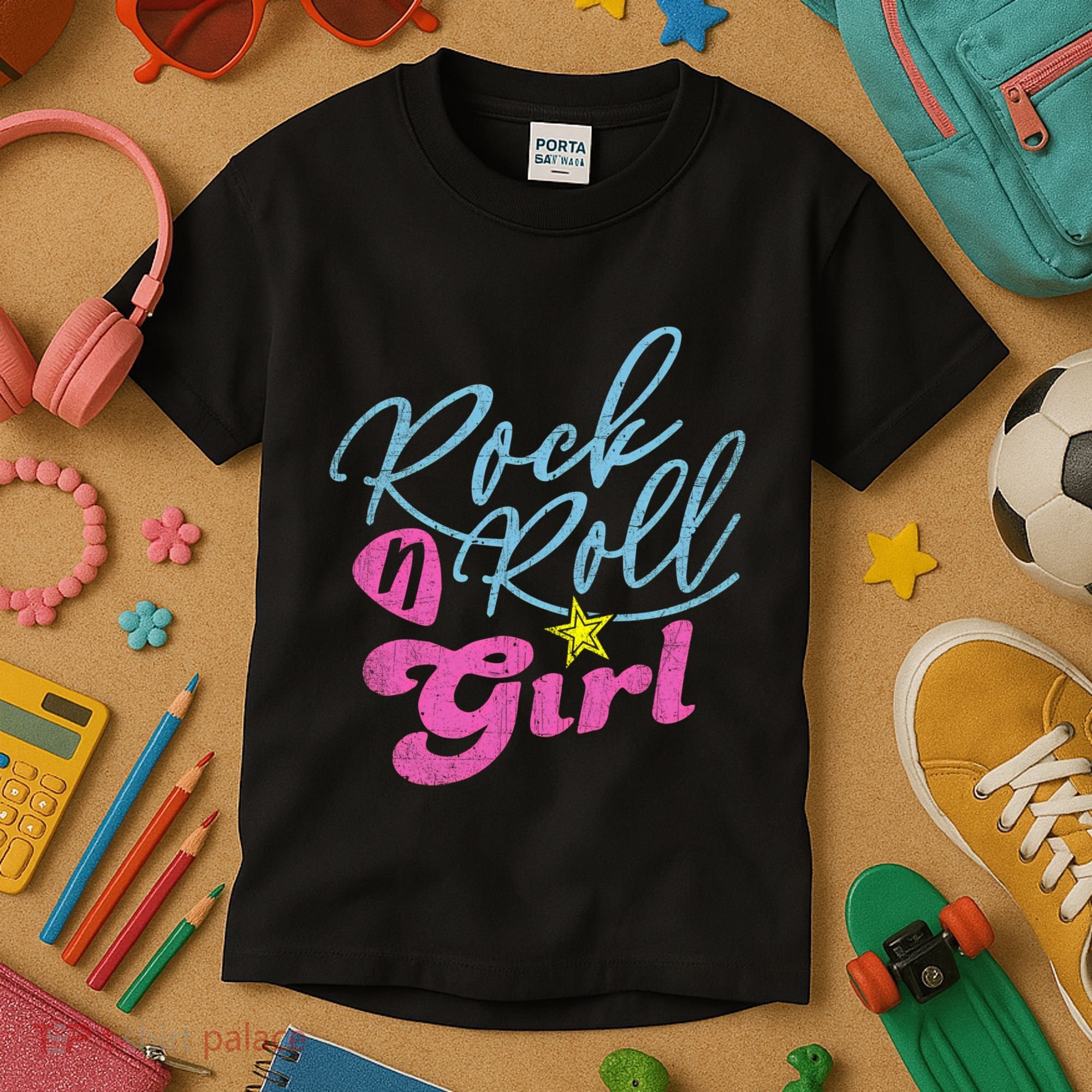 Rock N Roll Girl Purple Darla Kids T-Shirt
