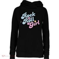 Rock N Roll Girl Womens Funnel Neck Pullover Hood thumb 0