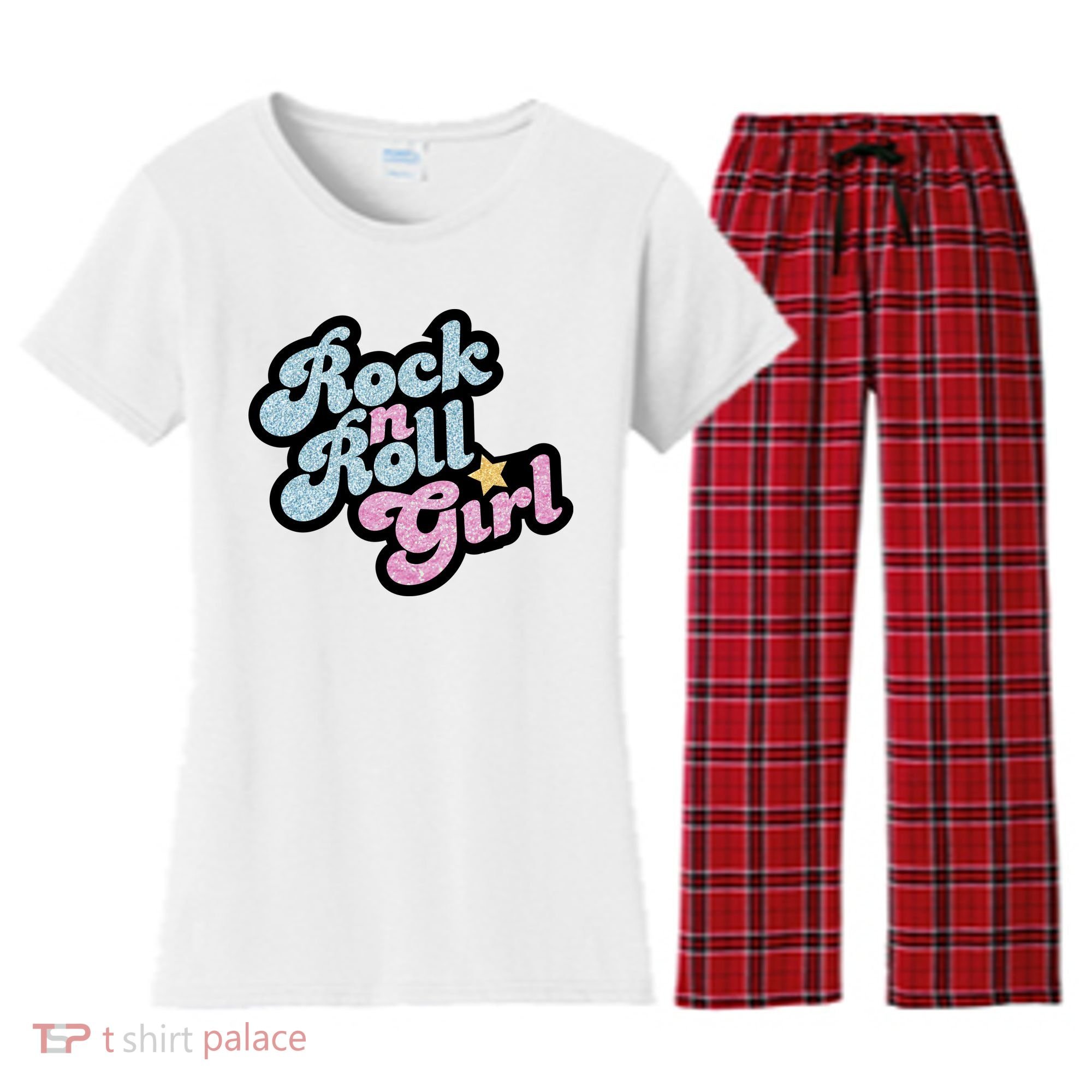 Rock N Roll Girl Women's Flannel Pajama Set