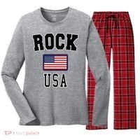 Rock N Roll USA Women's Long Sleeve Flannel Pajama Set  thumb 0