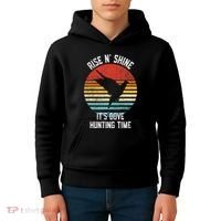 Rise N Shine Its Dove Hunting Time Dove Kids Hoodie thumb 4