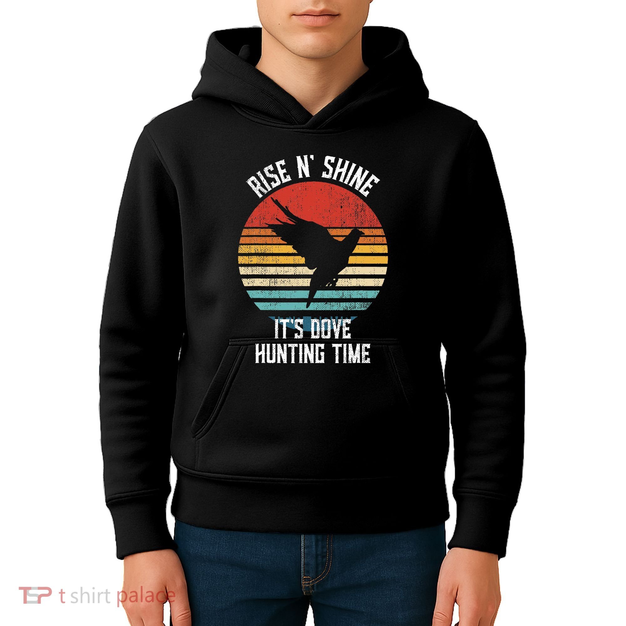 Rise N Shine Its Dove Hunting Time Dove Kids Hoodie