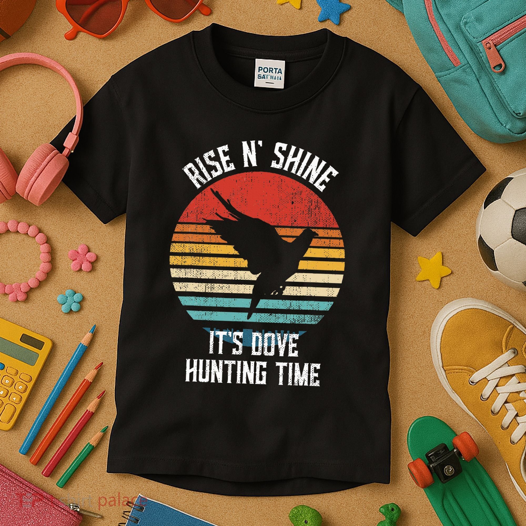 Rise N Shine Its Dove Hunting Time Dove Kids T-Shirt