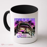 Rise N Shine Its Fishing Time Bass Lake Coffee Mug thumb 0