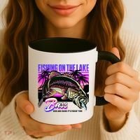 Rise N Shine Its Fishing Time Bass Lake Coffee Mug thumb 3