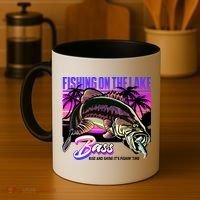 Rise N Shine Its Fishing Time Bass Lake Coffee Mug thumb 4