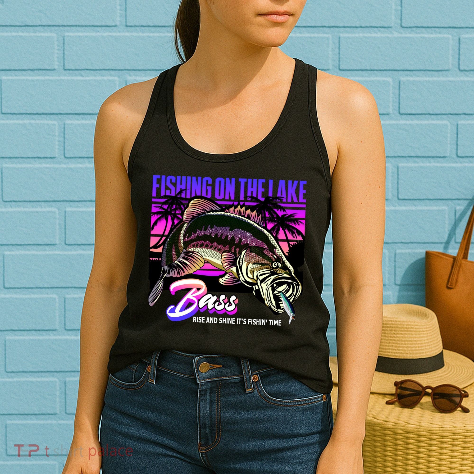 Rise N Shine Its Fishing Time Bass Lake Women's Tank Top