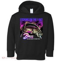 Rise N Shine Its Fishing Time Bass Lake Toddler Hoodie thumb 0