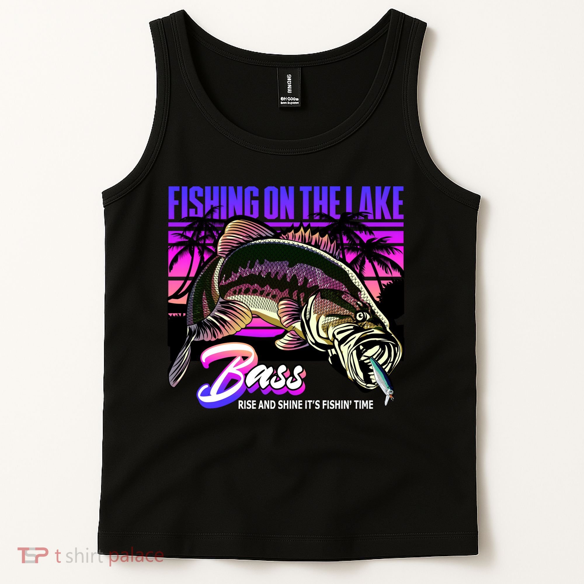 Rise N Shine Its Fishing Time Bass Lake Tank Top