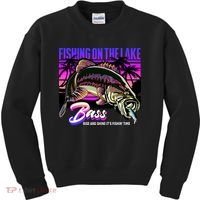Rise N Shine Its Fishing Time Bass Lake Kids Sweatshirt thumb 0