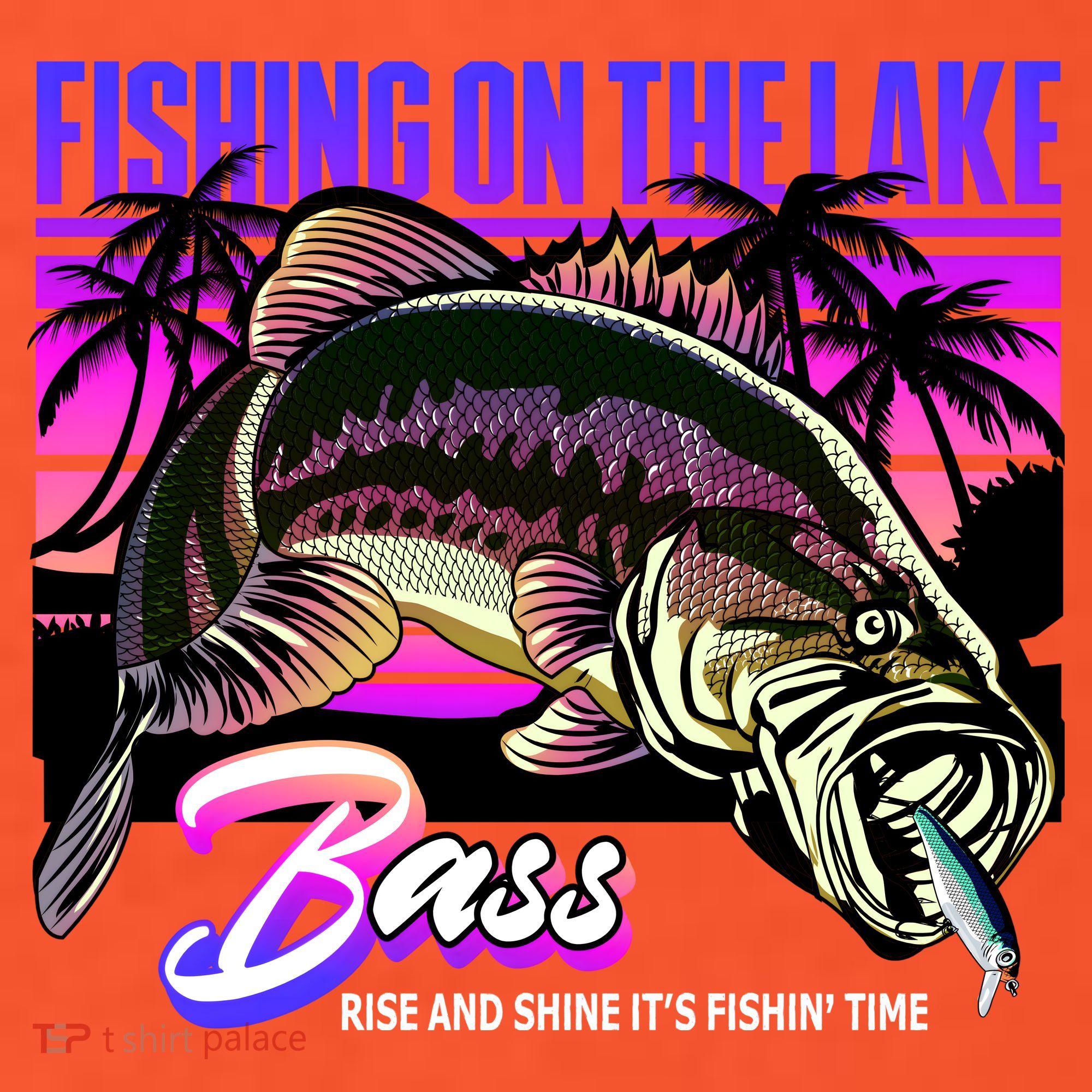Rise N Shine Its Fishing Time Bass Lake Polo