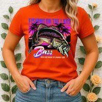Rise N Shine Its Fishing Time Bass Lake Women's T-Shirt thumb 2