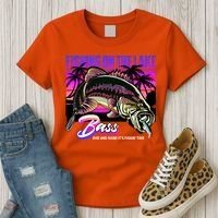 Rise N Shine Its Fishing Time Bass Lake Women's T-Shirt thumb 3