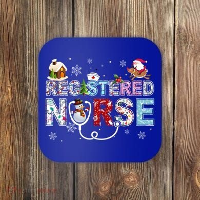 Registered Nurse Stethoscope Christmas Tree Ornat Decor Gift Coaster