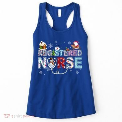Registered Nurse Stethoscope Christmas Tree Ornat Decor Gift Women's Tank Top