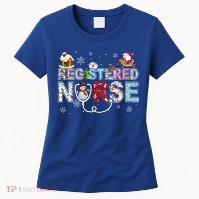 Registered Nurse Stethoscope Christmas Tree Ornat Decor Gift Women's T-Shirt