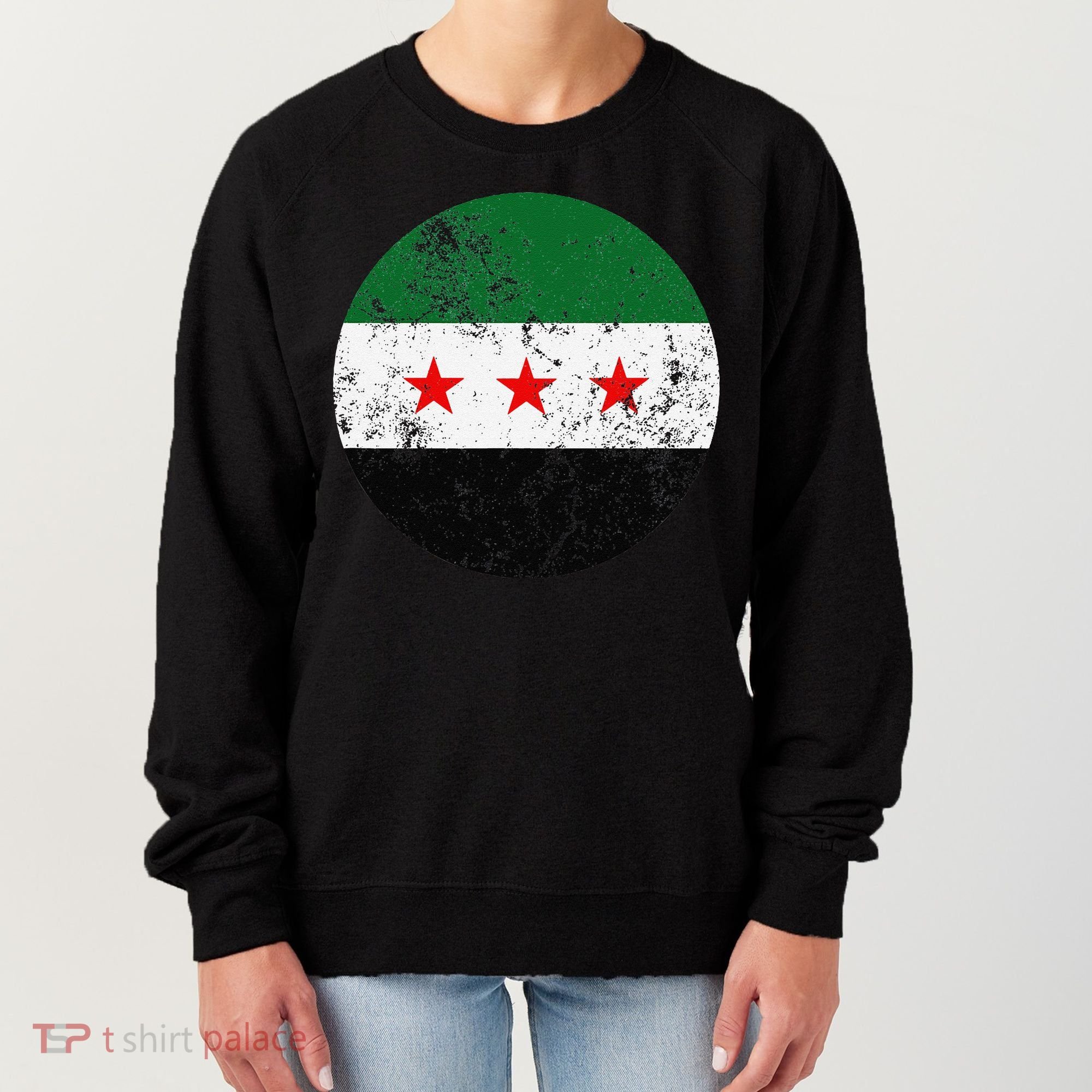 Retro New Syrian Flag Free Syria Freedom Women's Sweatshirt