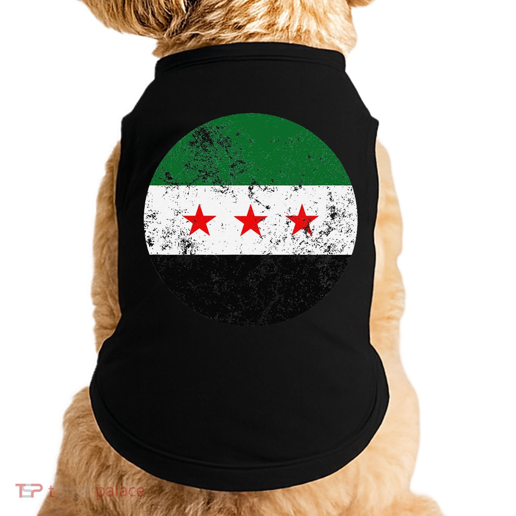 Retro New Syrian Flag Free Syria Freedom Doggie Tank