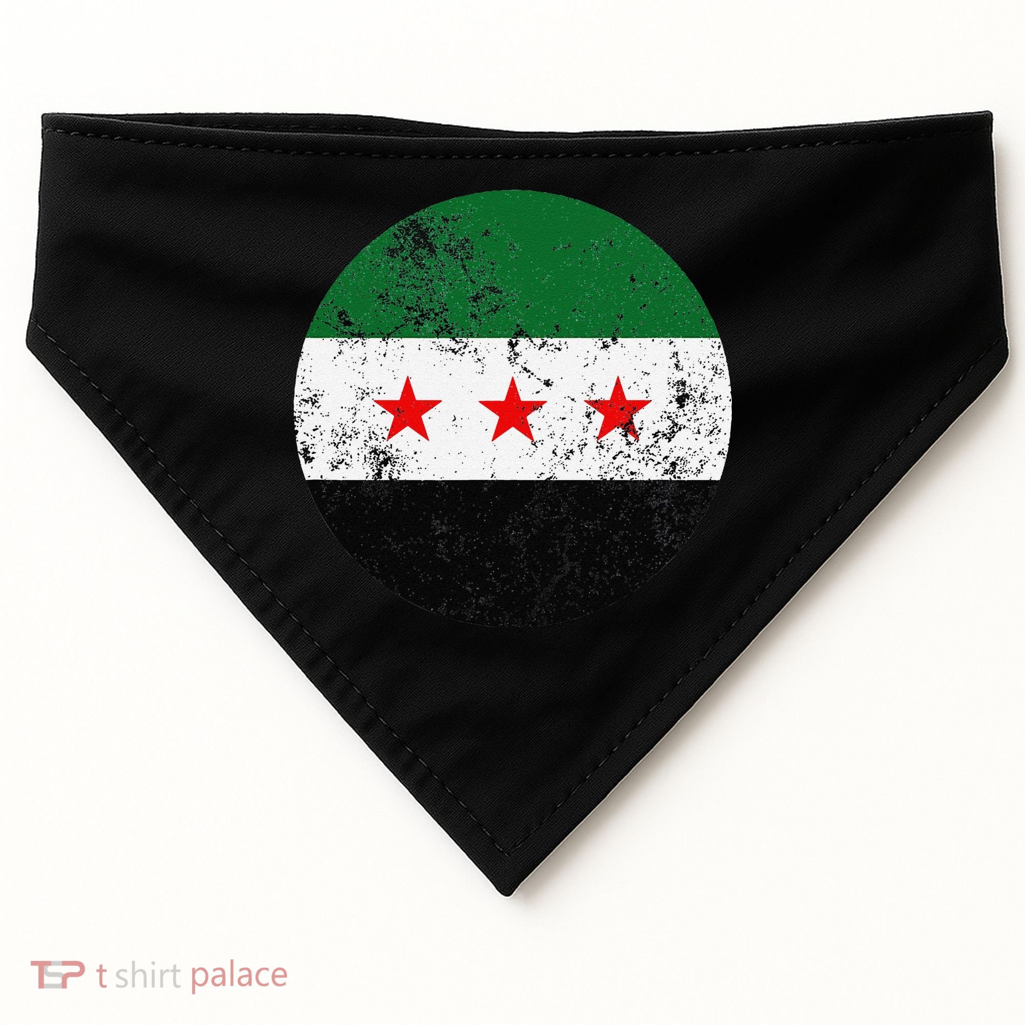 Retro New Syrian Flag Free Syria Freedom USA-Made Doggie Bandana
