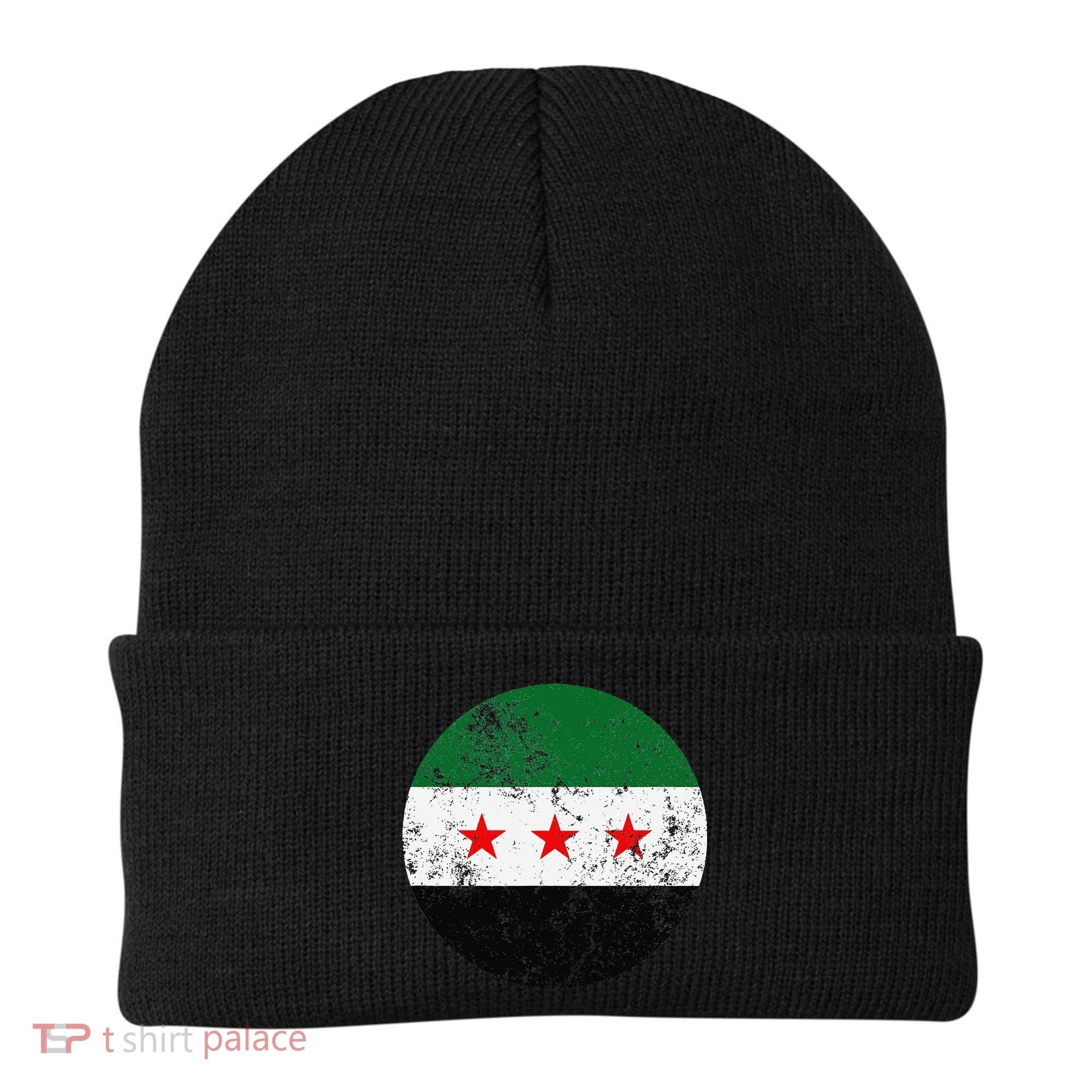 Retro New Syrian Flag Free Syria Freedom Beanie