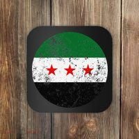 Retro New Syrian Flag Free Syria Freedom Coaster thumb 0