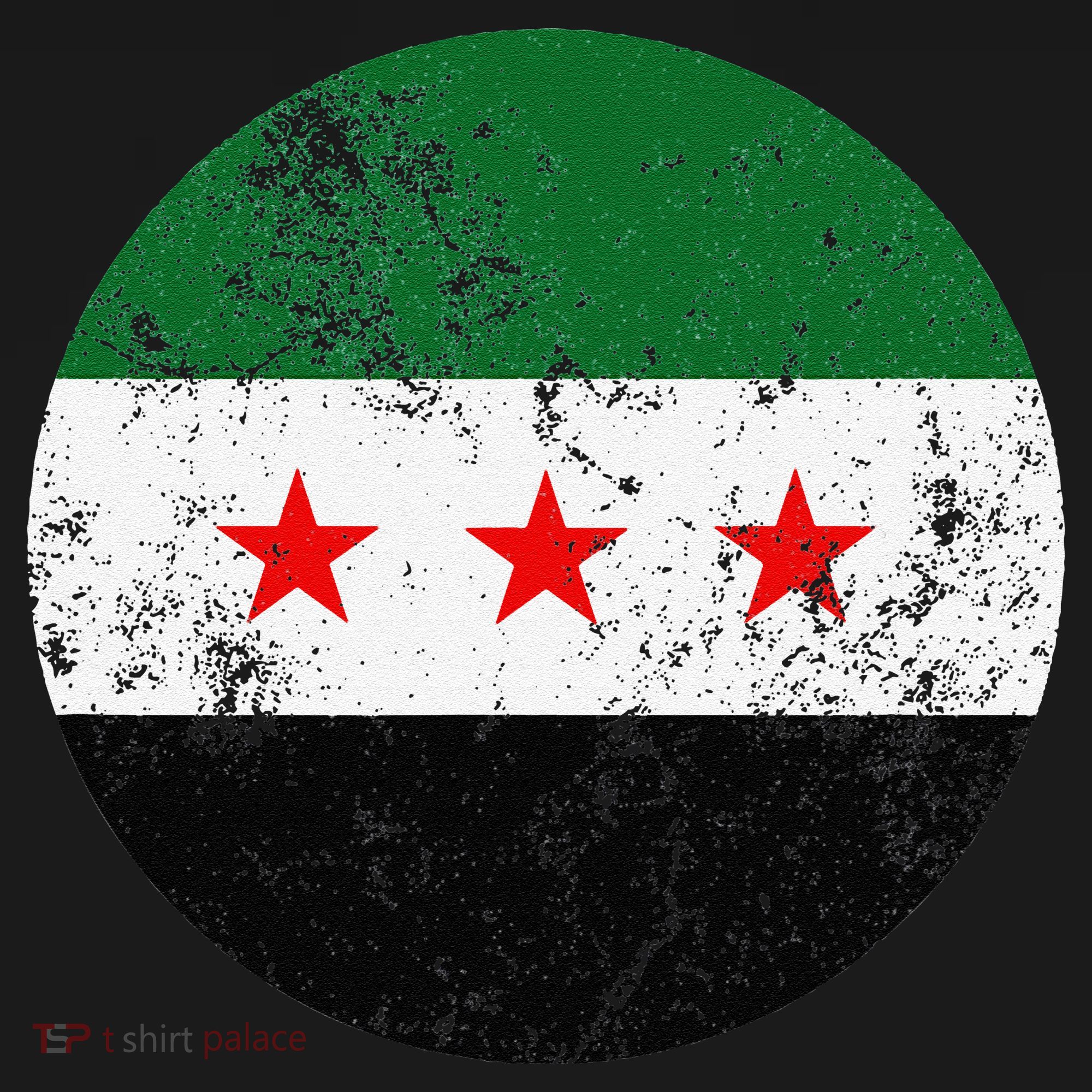 Retro New Syrian Flag Free Syria Freedom Coaster