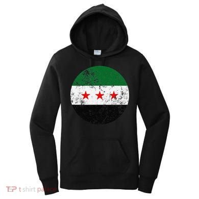 Retro New Syrian Flag Free Syria Freedom Women's Hoodie