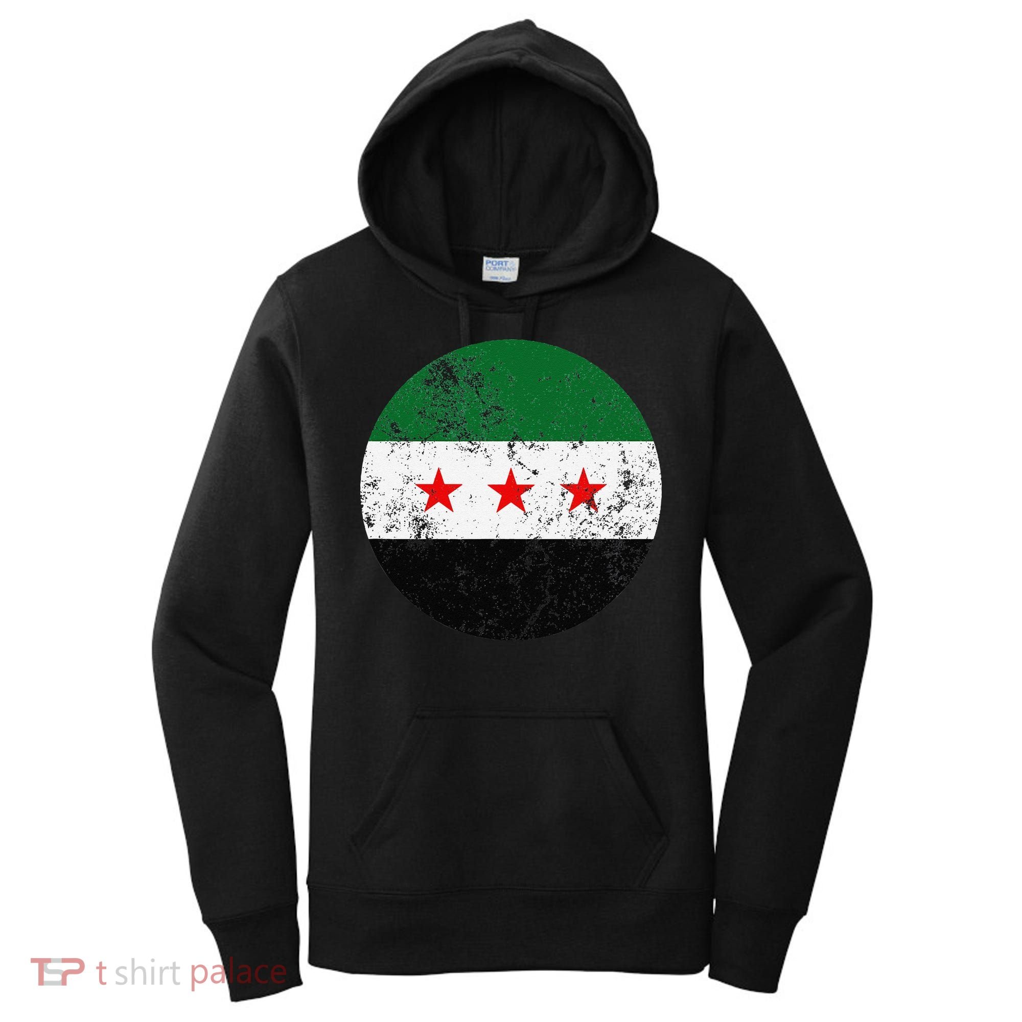 Retro New Syrian Flag Free Syria Freedom Women's Hoodie