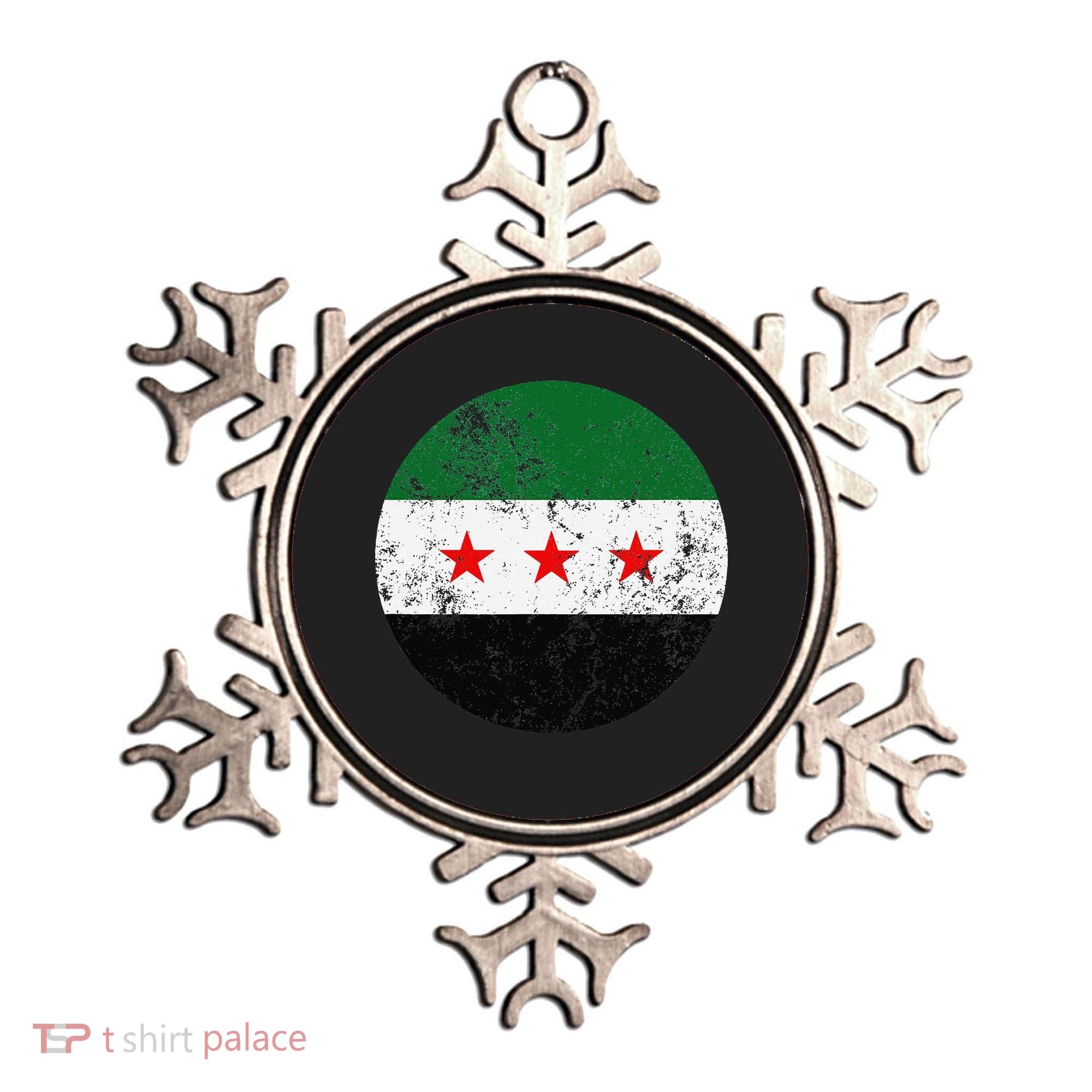 Retro New Syrian Flag Free Syria Freedom Ornament