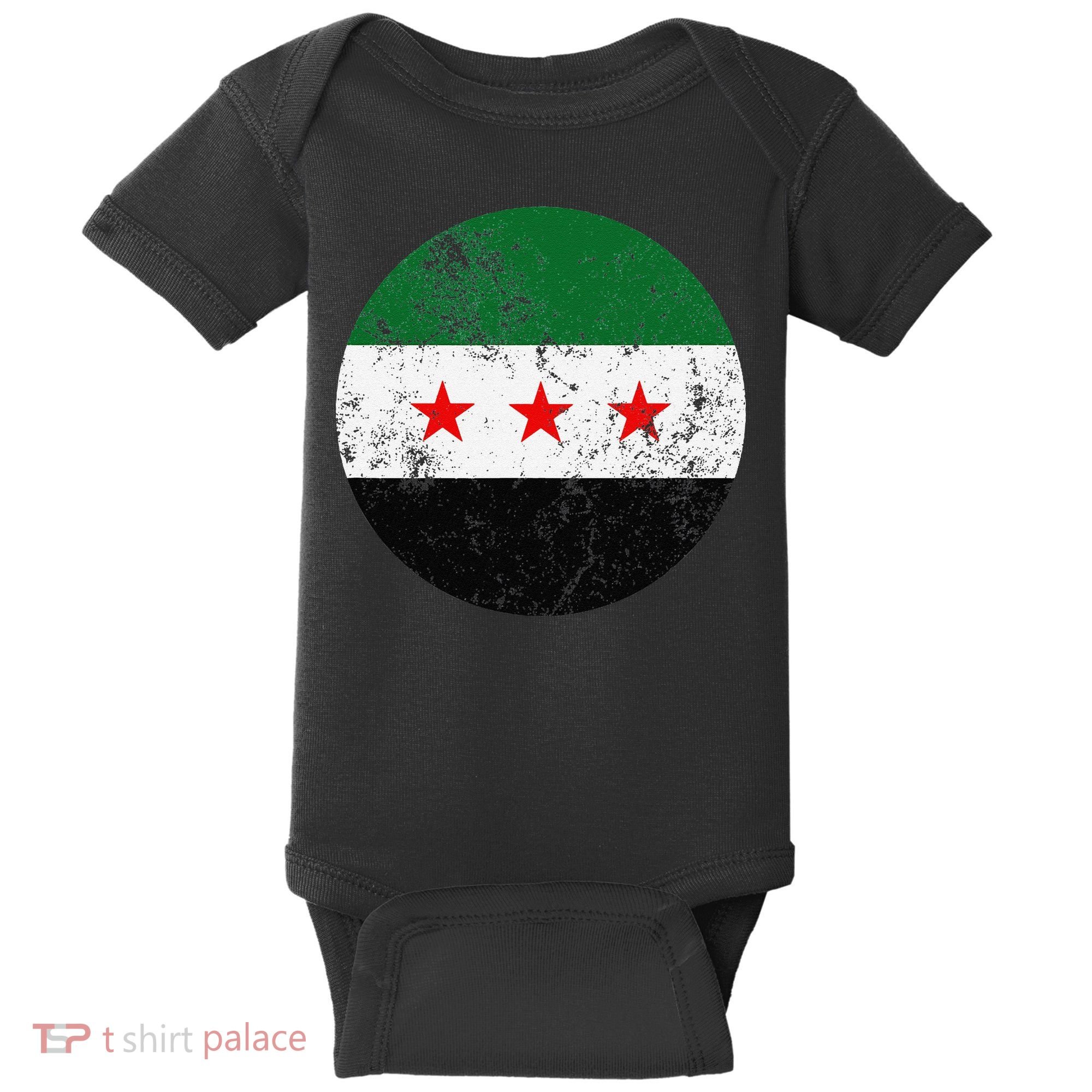 Retro New Syrian Flag Free Syria Freedom Baby Bodysuit