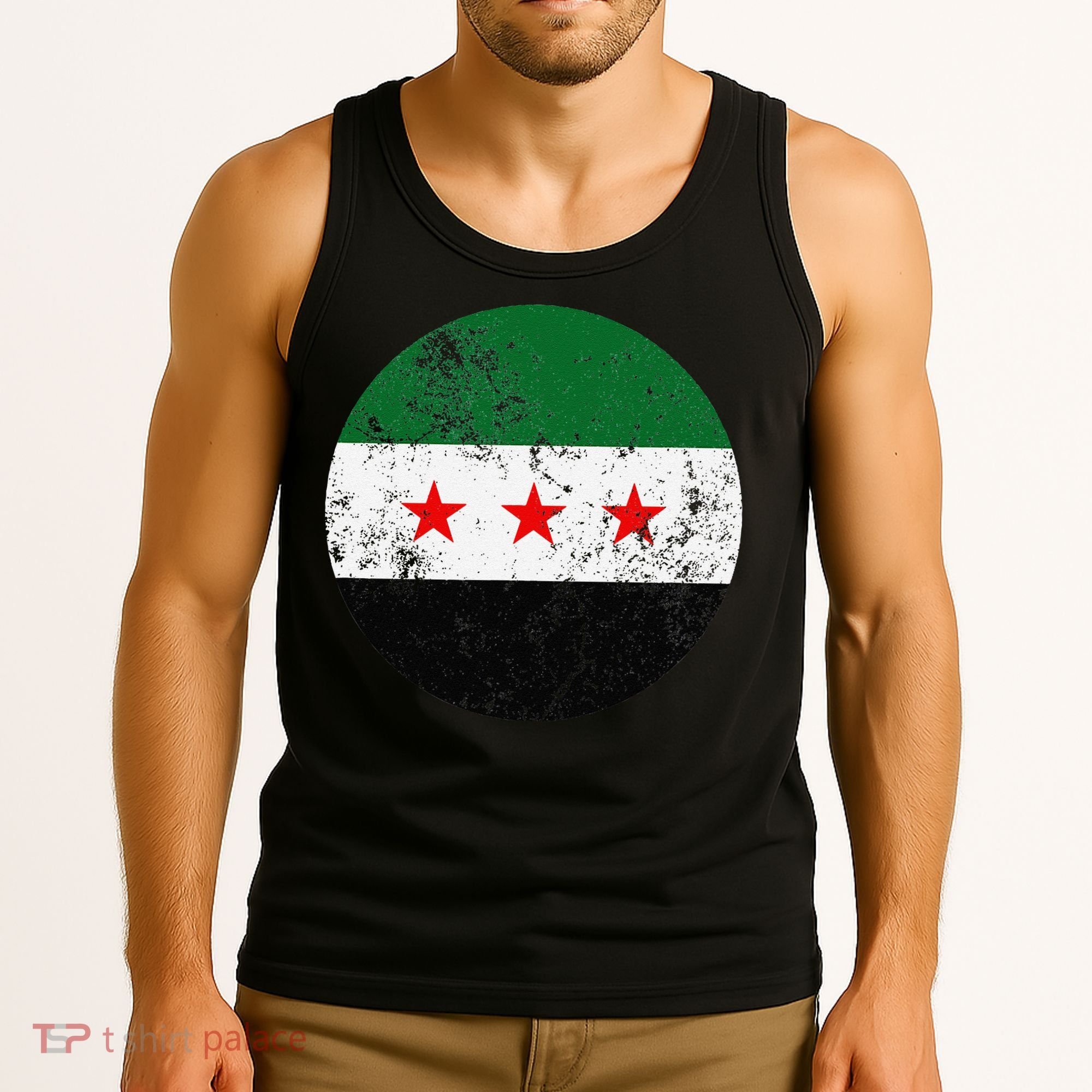 Retro New Syrian Flag Free Syria Freedom Tank Top