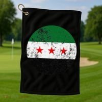 Retro New Syrian Flag Free Syria Freedom Golf Towel thumb 1