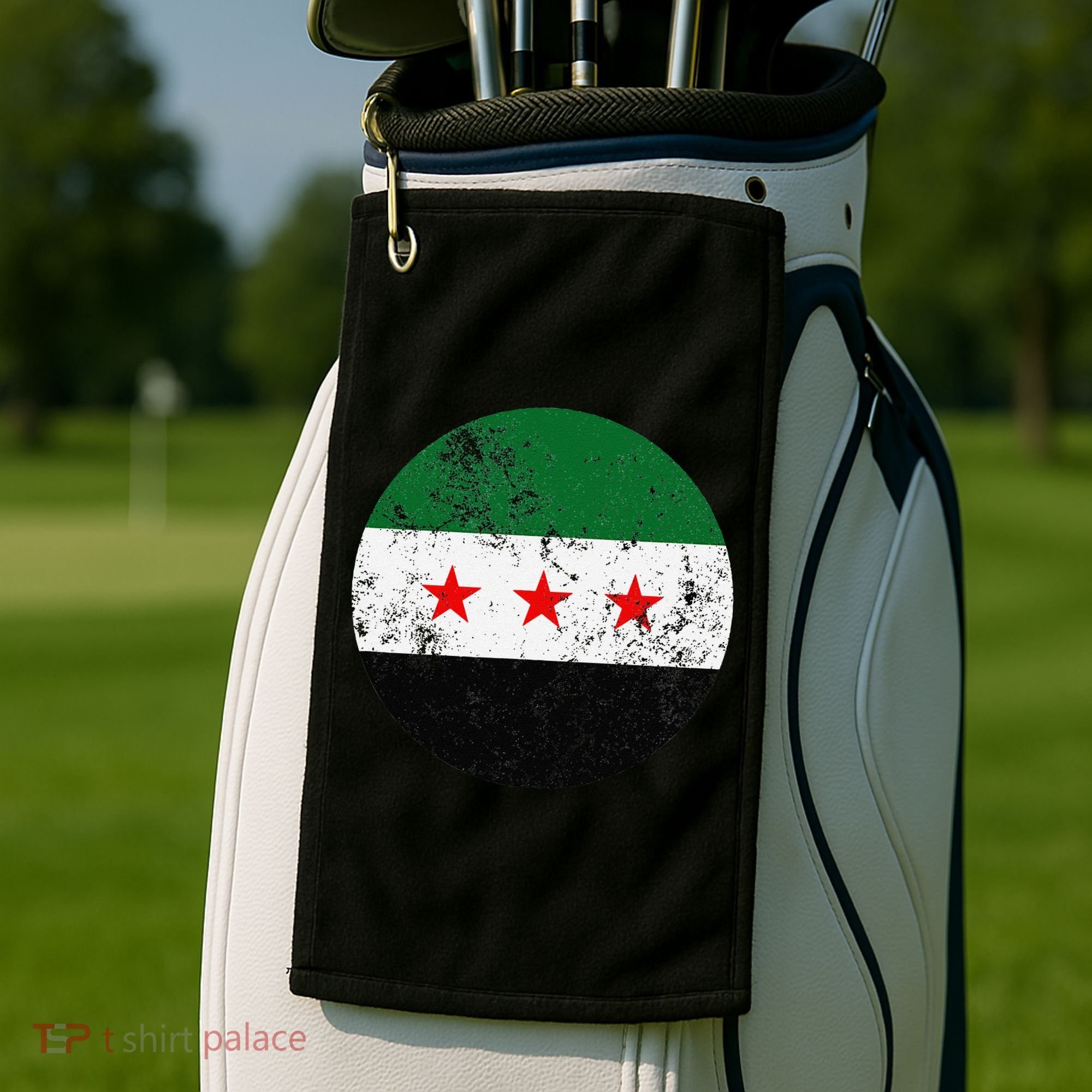 Retro New Syrian Flag Free Syria Freedom Golf Towel