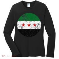 Retro New Syrian Flag Free Syria Freedom Women's Long Sleeve Shirt thumb 0
